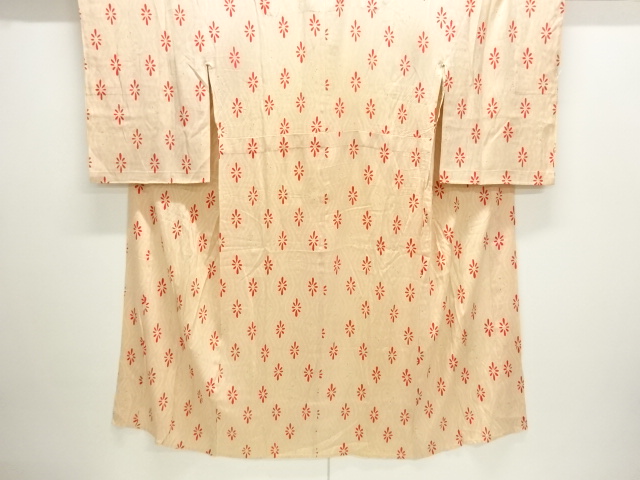 アンティーク　錦紗花立涌模様単衣長襦袢